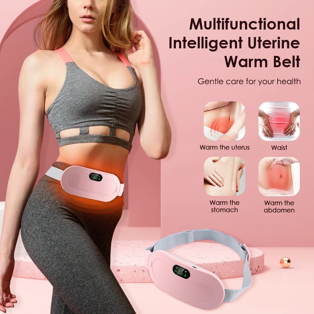 Heated Comfort & Massage Belt with 3 Heat Levels and 4 Modes, Electric Belt Massage for Women and Girls