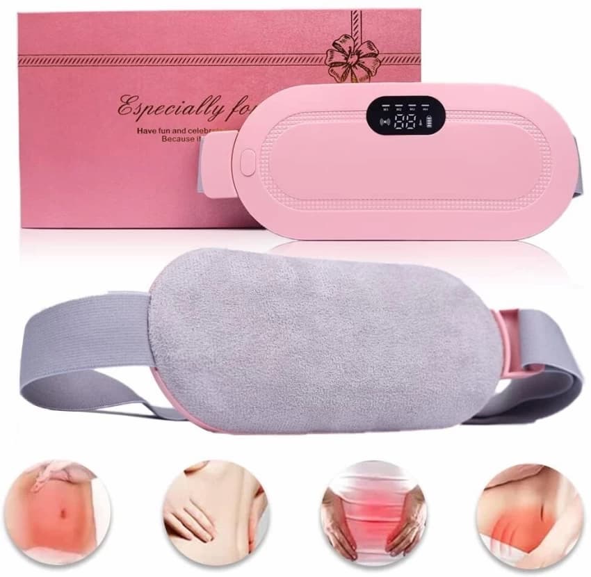 Heated Comfort & Massage Belt with 3 Heat Levels and 4 Modes, Electric Belt Massage for Women and Girls