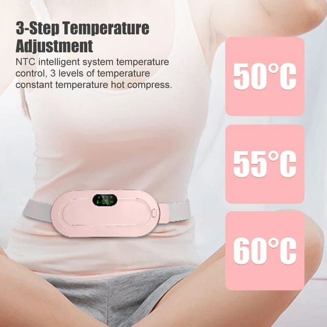 Heated Comfort & Massage Belt with 3 Heat Levels and 4 Modes, Electric Belt Massage for Women and Girls